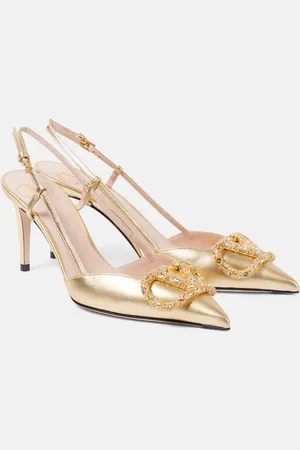 VALENTINO GARAVANI VLogo Signature metallic leather pumps
