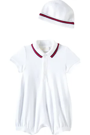 Gucci Baby cotton piquet bodysuit and beanie set