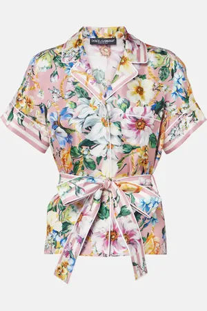 Dolce & Gabbana Bow-detail floral silk shirt