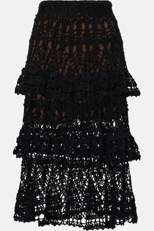 ANNA KOSTUROVA Elsie crochet cotton midi skirt