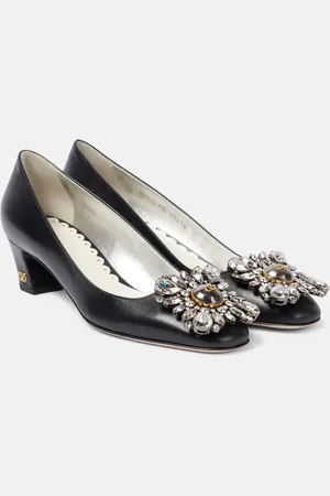 VALENTINO GARAVANI Embellished 45 leather pumps