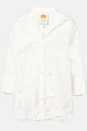 Farm Rio Sun broderie anglaise cotton shirt