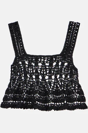 ANNA KOSTUROVA Cotillion crochet cotton crop top