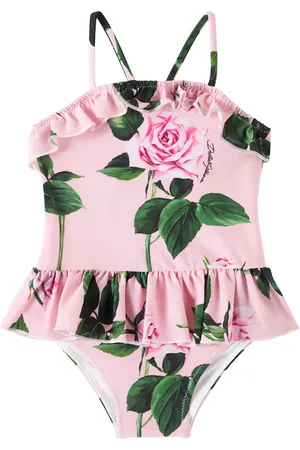Dolce & Gabbana Baby ruffled floral swimsuit