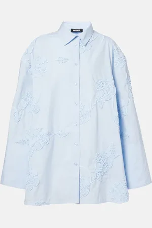 ROTATE Floral oversized cotton shirt