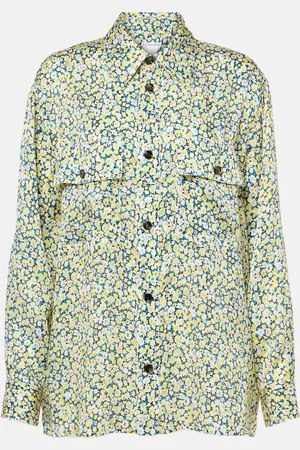 Bottega Veneta Daisy floral silk charmeuse shirt