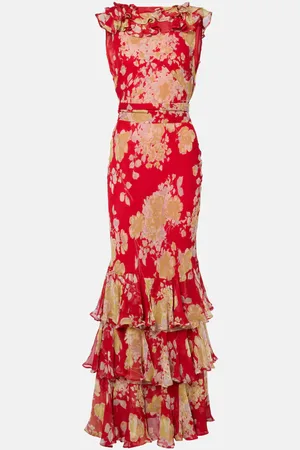 RIXO London Rio floral ruffled gown