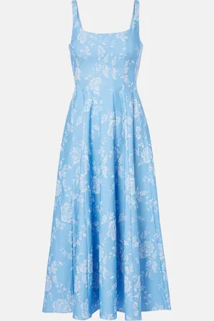 Staud Wells floral pleated corset dress
