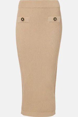 Balmain Ribbed-knit pencil skirt