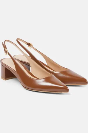 Gianvito Rossi 45 leather slingback pumps