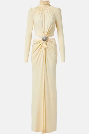 Paco rabanne Embellished gathered gown