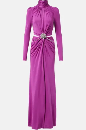 Paco rabanne Cutout crystal-embellished jersey gown