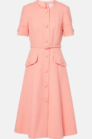 Carolina Herrera Cotton and linen-blend midi dress