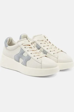 Hogan Rebel suede-trimmed leather sneakers