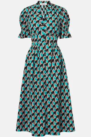 Diane von Furstenberg Erica printed cotton midi dress