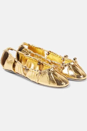 Chloé ChloÃ© Luna cutout metallic leather ballet flats