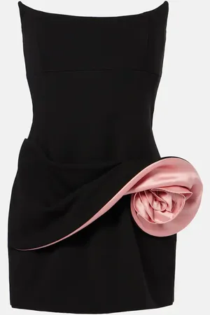 MAGDA BUTRYM Floral-appliquÃ© bustier dress