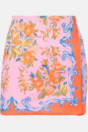 Farm Rio Sicily floral cotton wrap skirt