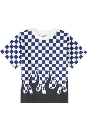 Molo Rodney checked cotton jersey T-shirt