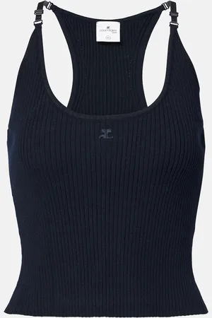 Courrèges CourrÃ¨ges Logo ribbed-knit tank top