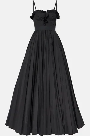 Giambattista Valli Ruched pleated cotton gown