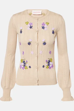 VALENTINO Embroidered virgin wool cardigan