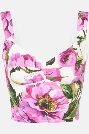 Dolce & Gabbana Floral cotton-blend bustier