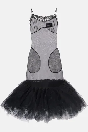 Simone Rocha Tulle-trimmed slip dress