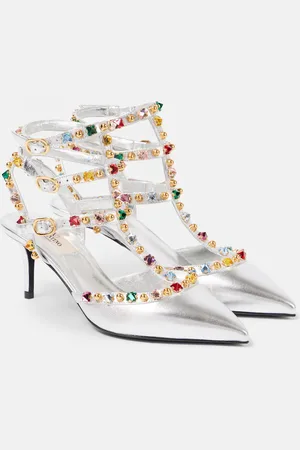 VALENTINO GARAVANI Rockstud 65 embellished leather pumps