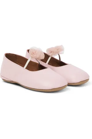PèPè PÃ¨PÃ¨ Bow-detail leather ballet flats
