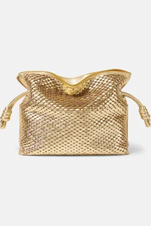 Loewe Flamenco Small metallic leather clutch