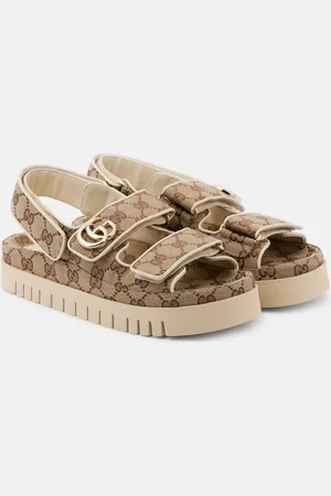 Gucci New Marmont GG leather-trimmed sandals