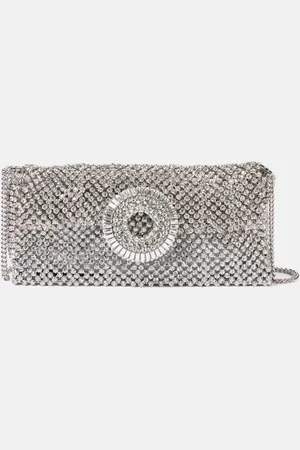 Aquazzura All-Over Crystal Hoop shoulder bag
