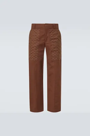 Gucci GG cotton canvas wide-leg pants