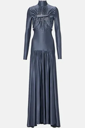 Paco rabanne Embellished gathered jersey gown