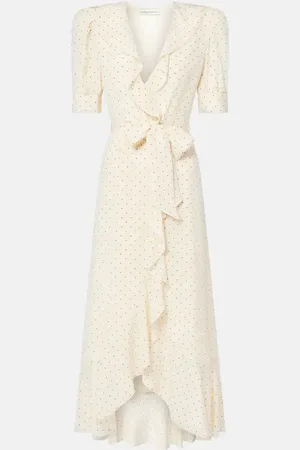 Alessandra Rich Polka dot silk wrap dress