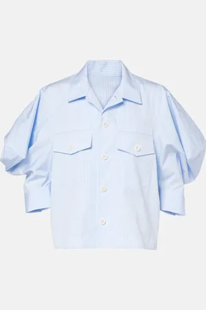 SACAI Striped cotton poplin shirt
