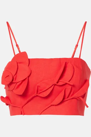 Farm Rio Floral-appliquÃ© top