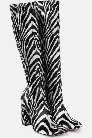 Amina Muaddi Marine Stretch 95 velvet knee-high boots