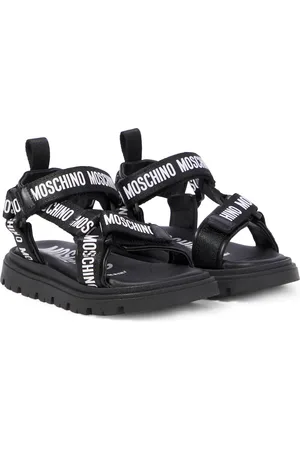 Moschino Logo leather-trimmed sandals