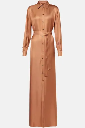 Tom Ford Belted silk twill shirt dress