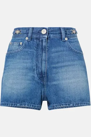 VERSACE Faded denim shorts