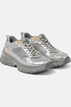 Golden Goose Lightstar metallic leather and mesh sneakers