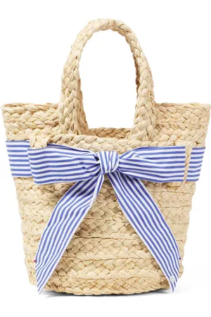 Tartine Et Chocolat Bow-detail raffia bag