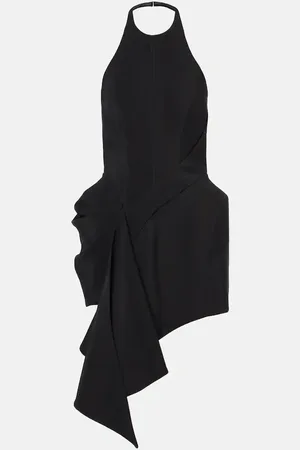 MUGLER Asymmetric draped minidress