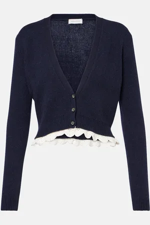 MAGDA BUTRYM Lace-trimmed cashmere cardigan