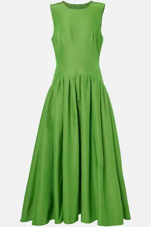 Carolina Herrera Pleated cotton-blend maxi dress