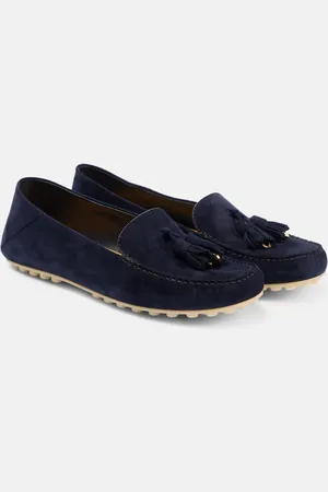 Loro Piana Dot Sole Walk suede driving shoes