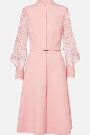 Oscar de la Renta Guipure lace-trimmed wool-blend midi dress