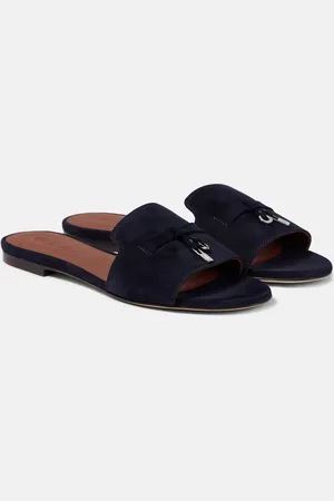 Loro Piana Summer Charms suede slides